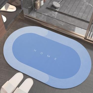 Imagem de Tapete Superabsorvente de Secagem Rápida Antiderrapante Redondo (Azul)