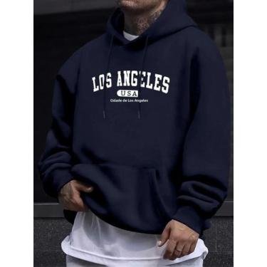 Imagem de Camiseta Masculina De Manga Longa Com Capuz E Cordão, Estampa Casual D