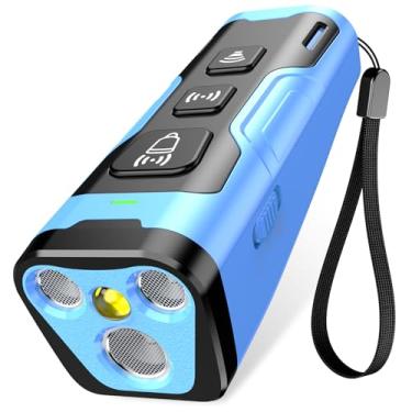 Imagem de YUYQA Dispositivo de dissuasão de latido de cachorro, 3 vezes ultrassônico antilatido, 6 modos de treinamento de 60 metros de alcance de latidos chega de dentro de casa ao ar livre comportamento