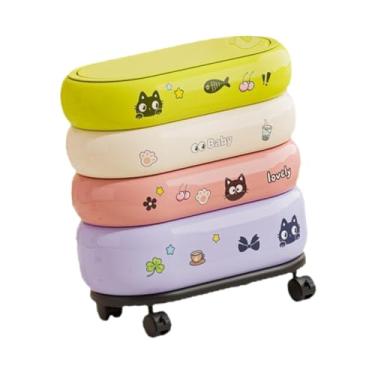 Imagem de Bothyi Lixeira de grande capacidade, lata de lixo estreita, recipiente de lixo para escritório, banheiro, quarto, dormitório, banheiro, com Rodas