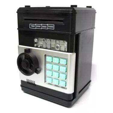 Imagem de Cofre Digital Eletrônico Puxador Notas Moedas Automático(preto)