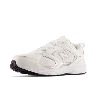 Imagem de New Balance Tênis masculino 408 V1, Branco/Prata metálica/Preto, 41