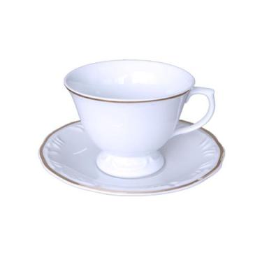 Imagem de Jogo 6 Xícaras Chá Filete Ouro Pomerode Porcelana Schmidt - Porcelanas