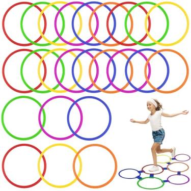 Imagem de Pacote com 24 anéis de agilidade de 38 cm para treinamento de velocidade de 38 cm, argolas de plástico, arcos de salto, obstáculos de agilidade, para atletas, exercícios, futebol, ginástica, jogos