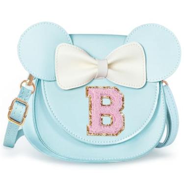 Imagem de Aganmi Linda bolsa tiracolo para meninas 2, 3, 4, 5, 6, 7, 8 anos, presente de aniversário, carteira infantil, Azul, 7.1*6.7*3.1in (18*17*8cm), B