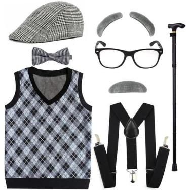 Imagem de Fantasia EFORLED Kids 100 Days of School para meninos com chapéu e col