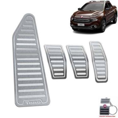 Imagem de Pedaleiras Com Descanso Fiat Toro 2016 A 2021 Manual Prata