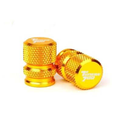 Imagem de Compatível com Tenere 700 2019 2020 2021 2022 2023 Acessórios de motocicleta Suporte lateral extensão de pé almofada ampliadora Tenere700 (tampas de válvula-ouro)