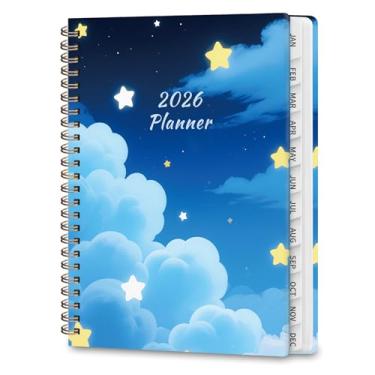 Imagem de Agenda 2026, agenda de calendário semanal e mensal, janeiro de 2026 a dezembro de 2026, planejamento acadêmico de capa dura para material escolar de escritório e acessórios de mesa - A5 (15 x 21 cm)