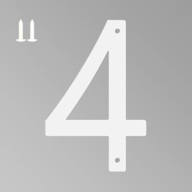 Imagem de Números de casa branca de 15 cm para uso externo, letras de metal para placas externas, letras de endereço de casa de alumínio antiferrugem para decoração de porta da frente, escritório e jardim