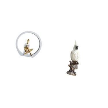 Imagem de Fenteer Estatueta de Feminina, Estátua de Animal, Centro de Mesa, Quarto, Leitores, Presente, Estante, Escultura Abstrata de Fazenda, Resina, Decoraç