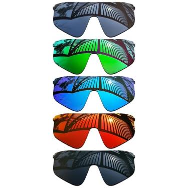 Imagem de MYCOURAG 4 pares de lentes de reposição para óculos de sol Oakley Stunt Devil OO9517 - preto sólido + esmeralda + azul gelo + vermelho fogo + titânio