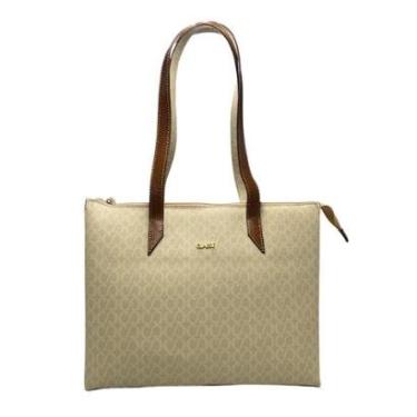 Imagem de Bolsa Classe Couro Feminina Shoping Bag 3329 Canvas Marrom-Feminino