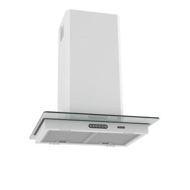 Imagem de Coifa Terim Ilha Teto Vidro Reto Branca 60 Cm