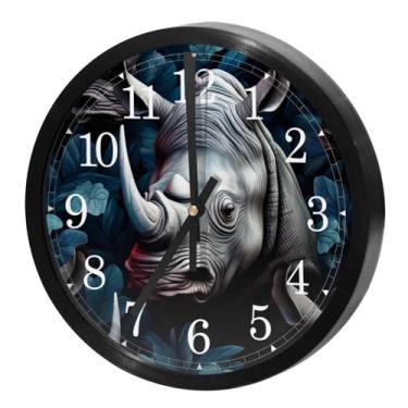 Imagem de LILINWAN Relógio de parede 24 cm sem tique-taque silencioso operado por bateria relógio de parede redondo moderno estilo simples decoração relógio para escritório/escola/quarto/sala de estar