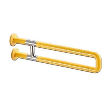 Imagem de Toalheiro montado na parede de aço inoxidável antiderrapante apoios de braços de segurança para deficientes sanitários idosos grávidas barra de apoio para vaso sanitário/amarelo/60 cm
