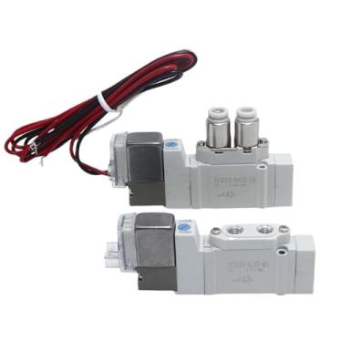 Imagem de NHJLFKSA Válvula solenoide elétrica válvula solenoide eletromagnética central fechada de 3 posições SY7320 02 (Cor: SY7320-5HZE-02)