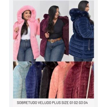 Imagem de Sobretudo de Veludo - Nanda Fashion Boutique , Preto, G3