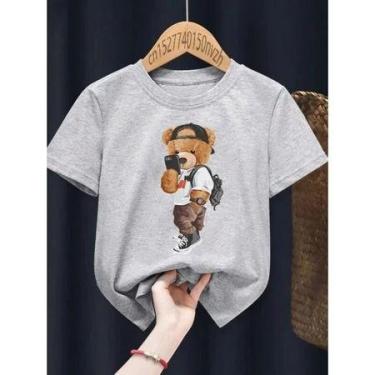 Imagem de Camiseta Camisa Infantil Suave Urso Selfie 100% - loja dinka, 10