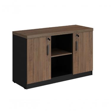 Imagem de Armário Baixo P/ Escritório Credenza 1,20 Web40 Preto/Ameixa