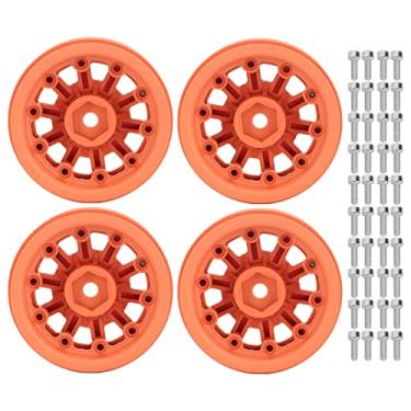 Imagem de 1.9in Roda Jantes RC Beadlock Rodas Jantes para Axial SCX10 para Traxxas 1/10 RC Crawler Carros (Laranja)