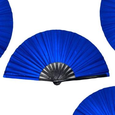 Imagem de Ventilador de botas no chão, ventiladores de palmas para dança de linha, grande ventilador de mão holográfico dobrável, artesanato segurando cores a laser, ventilador de mão para dança de linha (azul)