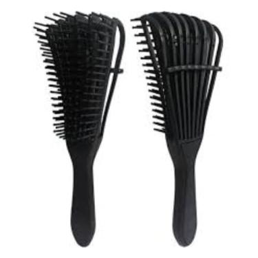 Imagem de Escova Polvp para Cabelos Cacheados – Pente Desembaraçante Rosa, Design Ergonômico Anti-Quebra, Ideal para Crespos, Ondulados e Cacheados