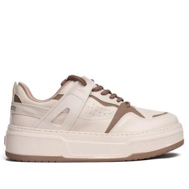 Imagem de Tênis Feminino Via Marte Napa Bicolor Bege/Marrom, Bege, Marrom, 35