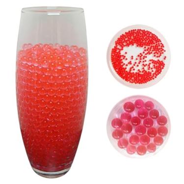 Imagem de Bolinhas De Gel Cresce Na Água Decoração Vaso Plantas 10.000 (Vermelho)