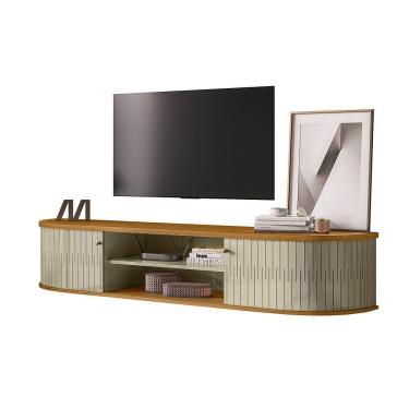 Imagem de Rack Suspenso Para Sala Algarve - 7 Decor Cumaru E Opala