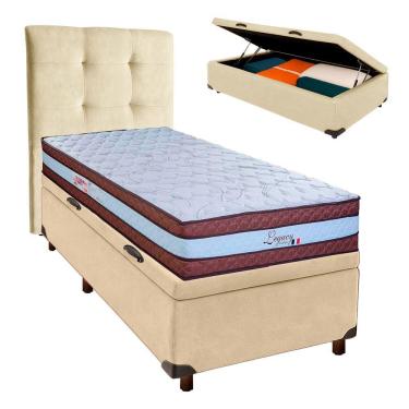 Imagem de Kit Cabeceira + Cama Box Bau + Colchão Solteiro Molas Ensacadas Legaccy Paropas