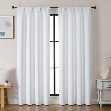 Imagem de Simplebrand Ava – Conjunto de 2 painéis de cortinas brancas puras para quarto, 2 painéis, tratamento de janela com filtragem de luz, cortinas de cortina com filtro de luz, cortinas de privacidade