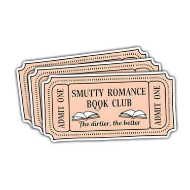 Imagem de (3 peças - 7,6 cm) Adesivos de ingressos para Clube do Livro Romance Smutty, Decalques de vinil engraçados para amantes de livros apimentados, presentes para membros de clubes de leitores