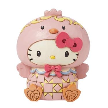 Imagem de Enesco Estatueta Sanrio por Jim Shore Hello Kitty vestida como um pintinho da Páscoa - Estatueta em miniatura de resina de pedra pintada à mão, colecionável, Hello Kitty, estátua de decoração de casa