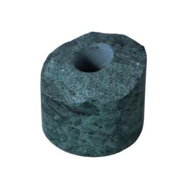 Imagem de Castiçal de travertino - Castiçal de mármore feito à mão para vela cônica de 0,9 cm de espessura - Suporte de castiçal de pedra pequeno vintage para decoração de mesa (verde indiano)