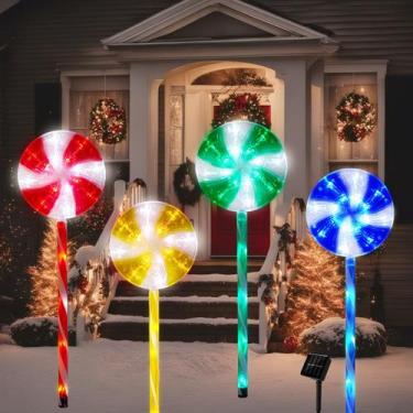 Imagem de Solar Pathway Lights ILLUMINEW Lollipops Peppermint Set 4