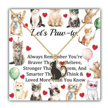 Imagem de WUSUANED Colar engraçado de gatos, presente para amantes de gatos, joias para amantes de animais, presente de festa de aniversário para gatos, Large, Cobre, Sem Pedra Preciosa