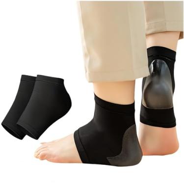 Imagem de 2 peças de meias de gel para reparo de calcanhar, meias de spa hidratantes