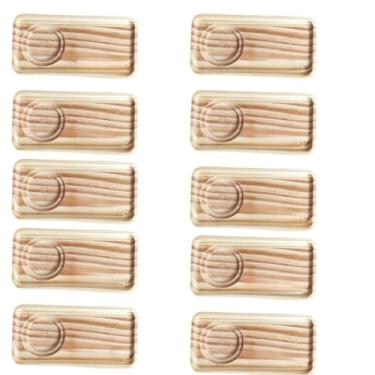 Imagem de Kit suporte conjunto Pires Retangular para xícara café e chá de Madeira pinus (12)