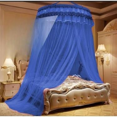 Imagem de Mosquiteiro Teto Gigante p/Cama Casal Box Queen King | Renda Luxo(Azul)