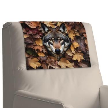 Imagem de Fipuivrn Capas de encosto de cabeça com estampa camuflada Wolf Hunting para poltronas reclináveis, resistente a manchas, proteção contra poeira, descanso de cabeça, sofá, móveis para sala de estar