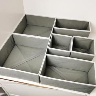 Imagem de Caixa de Armazenamento DobráVel Com Gavetas, Adequada Para Roupa Interior, Camisas, Meias e Cuecas.(Cinza escuro)