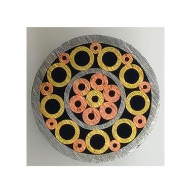Imagem de Rebites De Mosaico De 8mm Para Cabo De Faca - 1 Peça, 9/39cm De Comprimento Com 20 Opções De Padrões, Material: Aço, Latão E Cobre, Padrão Em Ambos Os Lados(Pattern 20,39cm)
