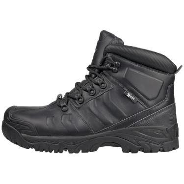 Imagem de K by Kexin Botas de trabalho masculinas, à prova d'água, bico composto, biqueira de aço, bota de segurança 15 cm, couro genuíno nobuck premium/liso de grão superior, à prova de perfuração, sola de