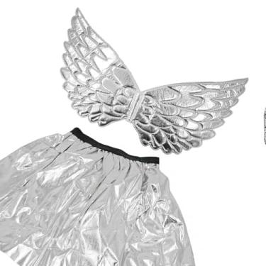 Imagem de Fantasia Asa de Anjo com Saia Dourada Infantil, Poliéster, Tamanho Único, Asas 41cm, Saia 30cm, Carnaval