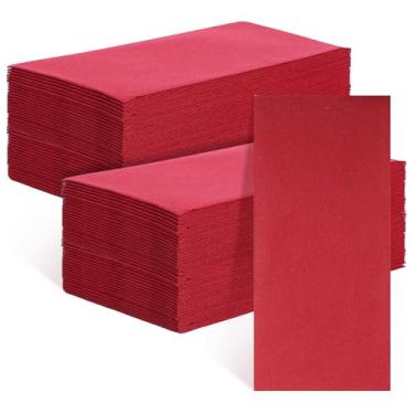 Imagem de Pacote com 100 guardanapos borgonha pano de jantar como papel linho toalhas de convidado toalhas de mão de papel guardanapos de mão para banheiro, casamentos, festas, jantares (30 x 43 cm)