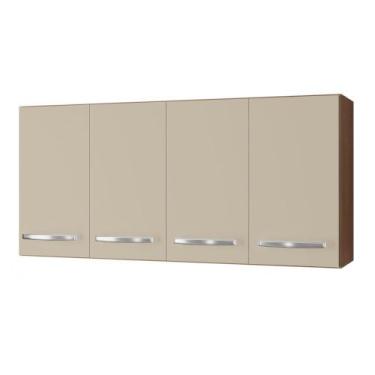 Imagem de Armário Aéreo Cozinha Marah 118cm 04 Portas Savana Off White - Abmaza