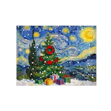 Imagem de BMZFYBS Arte de parede paisagem imagem em tela - árvore noturna estrelada - decoração moderna - impressões de pintura para sala de estar quarto 60 x 80 cm 24 x 31 polegadas sem moldura