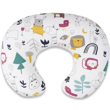 Imagem de Travesseiro de amamentação e travesseiro de amamentação – ergonômico em forma de C para amamentação e mamadeira, tamanho padrão respirável com capa lavável, hipoalergênico, tempo de barriga e suporte