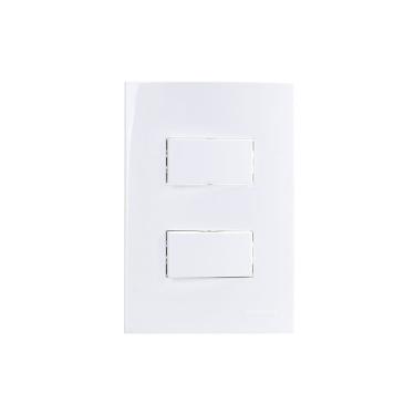 Imagem de Interruptor Paralel. Duplo MarGirius Sleek 10A com Placa 4x2 Branco